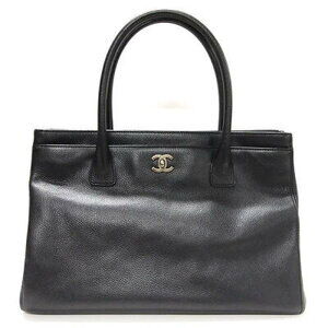 Chanel Executive Tote Bag Caviar Leather Black SAC DIVER Mark Shoulder